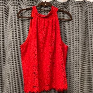 Red lace tank!